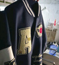 A CHOCK毛巾绣美式字母棒球服街头夹棉加厚夹克外套 藏青色常规款 XL 实拍图