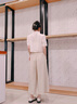 翊尚美休闲裙裤女2025夏季新款褶皱女士薄款高腰显瘦遮肉九分阔腿裤子 杏色 【冰氧棉透气防透款】 M 【适合101-125斤】 实拍图