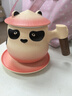 三旬熊猫泡茶马克杯创意家用陶瓷茶水分离杯子带盖男女办公室过滤水杯 熊猫泡茶马克杯【奶黄粉】 实拍图