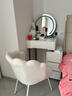 芯昂梳妆台床头柜储物收纳小户型梳妆桌一体现代极简约轻奢卧室化妆桌 白50cm桌柜+花瓣椅+岩板 实拍图