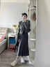 自由系灰色高腰a字百褶半身裙女2025早秋新款正装裙子显瘦中长款西装裙 实拍图