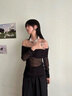 LNERATO露娜依蕾托怪诞舞会系列缎带珍珠手套耳钉女原创个性耳饰 枪黑色 56 实拍图