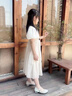 女童法式连衣裙夏季中大童蝴蝶结泡泡袖公主裙女孩洋气方领长裙子 紫色连衣裙 【楠楠A136】 150 实拍图