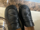 天美意芝士分子乐福鞋厚底女鞋复古一脚蹬小皮鞋新款 黑色 38 实拍图