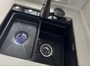 TOSO日式厨房水槽大单槽手工304不锈钢台中下洗菜盆一体盆飞雨洗碗池 米粒微晶4MM款-圆形抽拉龙头顶配 60*45CM 实拍图