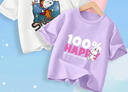 史努比（SNOOPY）【2件装】童装儿童短袖T恤男女童纯棉夏装 紫色云朵+白色甜品 150 实拍图