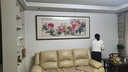 琅櫃坊国画牡丹花开富贵客厅装饰画纯手绘真迹新中式挂画水墨字画花鸟画 A-花开富贵 画芯加框216*89CM 实拍图