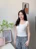 美式宽肩遮副乳吊带背心女内搭夏季薄款修身简约洋气百搭打底上衣 白色 L 【推荐110-135斤】 实拍图