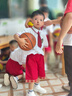 儿童篮球5号7号篮球小学生专用中学生考试幼儿园训练篮球高弹耐用 QD棕色【5号】PU篮球比赛专用 配【打气筒+球针网兜】 实拍图
