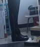VOLO犀牛男鞋商务正装皮鞋男士内增高透气软底德比鞋 黑色内增高 41  实拍图