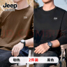 JEEP SPIRIT吉普纯棉长袖T恤男春季220G重磅男款打底衫运动跑步宽松男士上衣 晒单实拍图