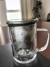 美斯尼 茶杯玻璃杯刻度杯量杯 茶水分离杯创意墨色玻璃泡茶杯 绅士杯 430mL 实拍图