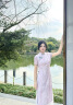 丹珠娜（DanZhuNa）新中式连衣裙女装2025夏季新款气质改良国风少女旗袍改良裙子夏天 杏绿色（无饰品） M 实拍图