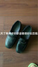 ZHR头层牛皮乐福鞋女复古通勤粗跟皮鞋女气质方头单鞋女 KL03 黑色37 实拍图