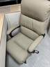 英斯迪尔（INSDEA）家用舒适久坐电脑椅子靠背可躺商务老板椅书房轻奢办公室沙发座椅 卡其+脚踏【A款-靠背二条线】 钢制脚 实拍图