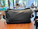 鹿师傅手工头层牛皮真皮男士短途出差斜挎休闲旅行包大容量轻便运动包 植鞣黑 小号 28×8×18cm 实拍图