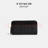 蔻驰（COACH）【专享直降】奥莱男包经典标志风琴褶钱包通勤商务老花 QB/炭黑色/黑色 实拍图
