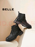 百丽（Belle）潮搭休闲靴男冬新商场同款牛皮革户外马丁靴加绒8NB01DD4 黑色-单里 41 (255mm) 实拍图