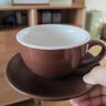 器物集 加厚拉花咖啡杯套装欧式300ml陶瓷美式拿铁杯意式浓缩卡布奇诺杯 哑光黄300ML咖啡杯碟 实拍图