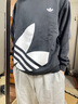 adidas经典时尚宽松抓绒圆领卫衣套头衫男女阿迪达斯官方三叶草 黑色 XL 实拍图