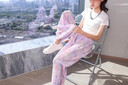 moonkids女童冰丝防蚊裤夏季薄款裤子儿童阔腿裤2026夏装凉感大童少女穿搭 15088粉紫色阔腿裤 130 cm 实拍图