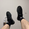 安德玛（Under Armour）篮球袜子 运动袜男女 跑步羽毛球防臭袜中筒棉袜 黑色L码三双装 实拍图
