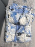 雪中飞（SNOWFLYING）儿童轻薄羽绒服男童保暖防寒新款童装中大童女童薄款冬外套 蓝白碎花 170 实拍图