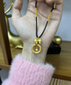御龙镜 999足金在逃公主黄金吊坠蝴蝶结平安扣项链金箍圈情人节送女友 附送鉴定证书 实拍图
