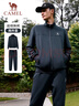 骆驼（CAMEL）跑步运动套装男立领长袖两件套运动服 7C1226L5464 墨蓝 XXXL 实拍图