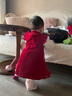 G.DUCKKIDS小黄鸭童装女童秋季套装中国风婴幼儿连衣裙喜庆儿童宝宝周岁礼服 红色 90 尺码1~2岁【 80-90cm】cm 实拍图