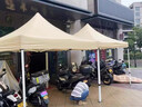 京甄谷遮阳棚雨棚夜市摆摊帐篷户外四脚伞加厚伸缩式折叠大太阳伞遮阳伞 【3.3cm立柱】常用自动架 展开长3m*宽3m 实拍图