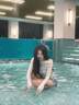 巧丂比基尼女泳衣新款海边温泉性感复古牛仔长袖罩衫分体度假泳装 浅蓝罩衫三件套【80斤-120斤】 实拍图