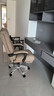 英斯迪尔（INSDEA）家用舒适久坐电脑椅子靠背可躺商务老板椅书房轻奢办公室沙发座椅 卡其+脚踏【A款-靠背二条线】 钢制脚 实拍图