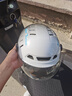 蓝极星超轻骑士头盔电动摩托车透气头盔夏季男女头盔轻便半盔夏日清凉盔新国标3C认证A类 墨韵白L【中头围56-62cm】 标配透明短镜 实拍图