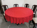 领格酒店桌布饭店餐厅台布家用宴会婚庆宴会圆形加厚布艺欧式圆桌桌布 双钩花大红色 圆形2.0米 实拍图