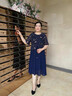 俞兆林（YUZHAOLIN） 母亲节礼物妈妈装夏装气质中年妇女连衣裙夏季中老年人女装大码 藏青色 XL （建议110斤以下） 实拍图