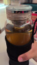 恩尔美（nRMEi）茶杯茶水分离玻璃水杯大容量男士泡茶杯高硼硅耐高温便携水杯子 【防烫杯套/皮圈+茶隔】 1000ml 实拍图
