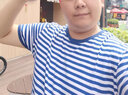 七匹鲨 海魂衫男短袖条纹t恤 男装加肥加大码蓝白条纹海魂衫男 L 实拍图