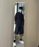 型楠宇胖子大码短袖T恤套装男夏季速干薄款潮牌短裤休闲运动两件套 TZ62527黑色 两件套 4XL 建议190-210斤 实拍图