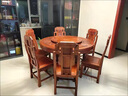 质道 红木家具 非洲花梨（学名：刺猬紫檀）实木餐桌椅组合新中式餐厅带转盘餐台饭桌 预付选项 单拍不发 款清发货 实拍图