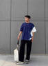 真维斯裤子男夏季休闲裤宽松直筒阔腿拖地棉质运动春款男生垂感长裤 926黑色 XL 实拍图