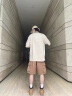 Cebrodz法国短袖T恤男夏季新款ins潮流简约字母刺绣纯色半袖体恤男士上衣 5523米杏色 L 120斤-140斤 实拍图
