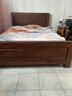 老榆木实木框架床1.5单人1.8双人床实木排骨架家用卧室民宿原木床 胡桃色 1.5*2.0 实拍图