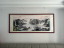 良品大师流水生财山水画办公室挂画中式客厅装饰画靠山图茶室字画风景壁画 流水生财A5 88*208cm宣纸+红木框（热卖款） 实拍图