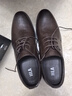 海澜之家HLA皮鞋男商务正装秋冬鞋子德比休闲男鞋HAAPXM4DBG576 棕色43 实拍图
