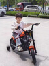 岙贝乐儿童电动摩托车两轮电动车3-12岁童车代步车电动平衡车复古小电摩 橙色：全功能+渡光车架+加大锂电 实拍图