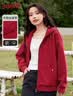 班尼路（Baleno）潮流连帽卫衣女2026秋冬新款加绒加厚保暖简约舒适百搭开衫外套 实拍图