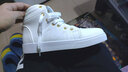 可尼特高帮鞋男休闲潮流板鞋韩版英伦小白鞋 白色lt568不加棉 39运动码 实拍图