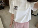 Teenie Weenie小熊女装T恤2025夏季活力休闲白色基础纯色短袖 象牙白 S 实拍图