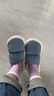 洁丽雅防水棉拖鞋男士秋冬季室内居家防滑保暖厚底踩屎感加绒全包棉鞋女 深海蓝【防水羽绒布】 38-39 (适合37-38) 实拍图
